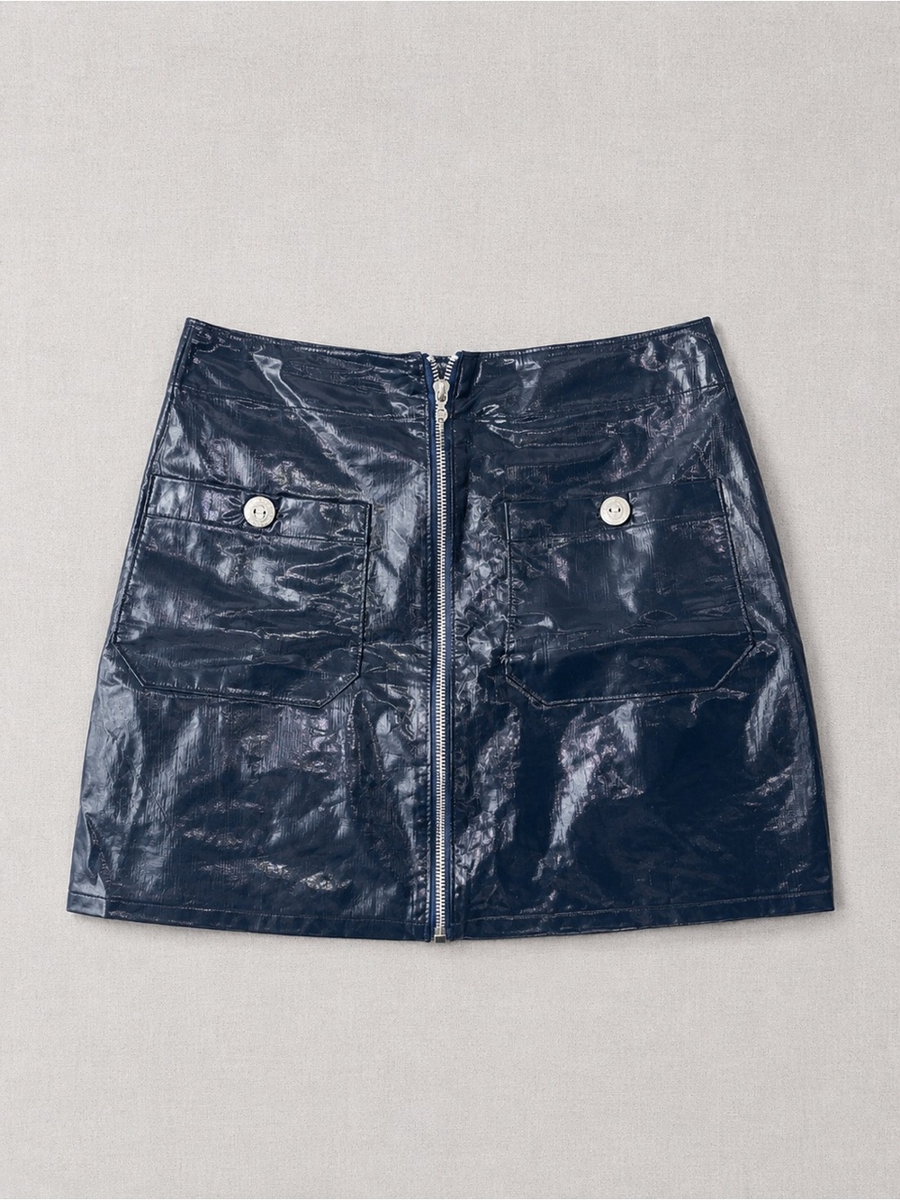 Vintage Moda International faux-leather zip skirt